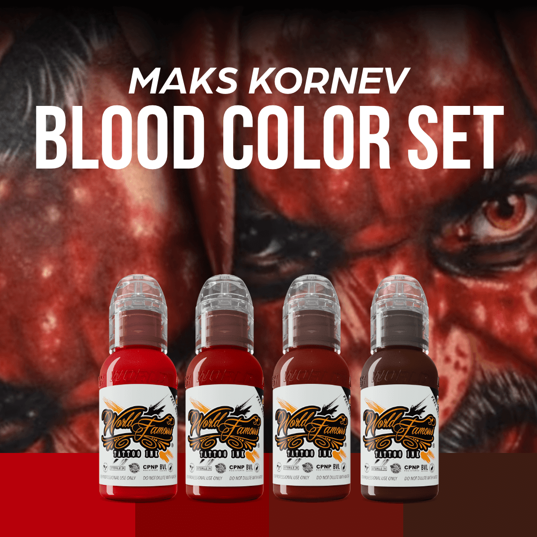World Famous - Maks Kornev's Blood Color Set, 1oz - Tattoo Ink